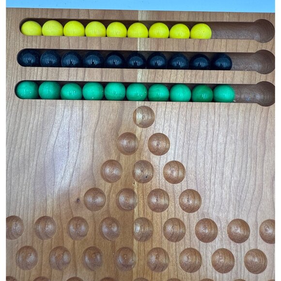 Great American Trading Company Chinese Checkers Wooden Board Game with Marbles - Picture 3 of 8